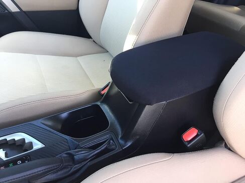 Auto Console Covers- Fits The Toyota RAV4 2014-2018 Center Console Armrest Cover Waterproof Neoprene Fabric - Black in Saudi Arabia