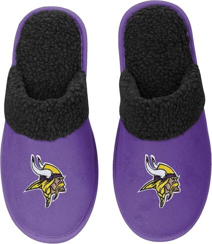 FOCO - Mens NFL Big Logo Team Color Suede Sherpa Scuff Slippers in Saudi Arabia