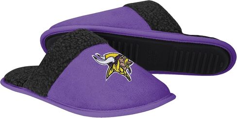 FOCO - Mens NFL Big Logo Team Color Suede Sherpa Scuff Slippers in Saudi Arabia
