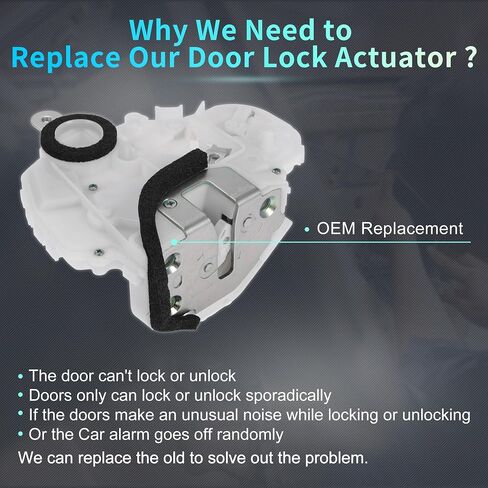 X AUTOHAUX بديل محرك قفل الباب الخلفي الأيسر للركاب من أجل Acura TL 2009-2014 لـ Acura TSX 2009-2014 لـ Acura MDX مجموعة مشغل مزلاج الباب رقم 72650STX305 أبيض in Saudi Arabia
