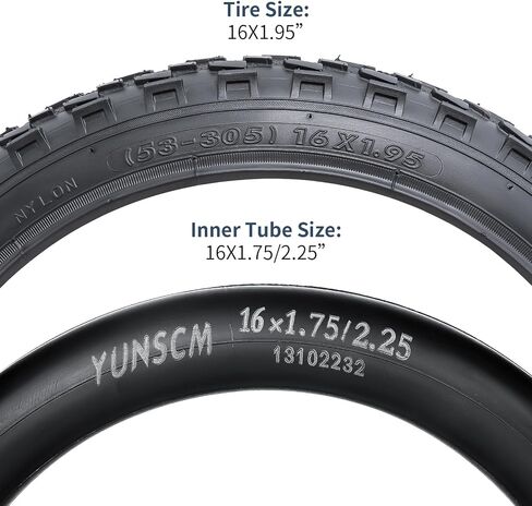 YUNSCM 2-PCS 16" Bike Tires 16 x 1.95/53-305 and 16" Bike Tubes Schrader Valve Compatible with 16x1.75 16x1.90 16x1.95 16x2.0 Bicycle Tires and Tubes (P-1132) in Saudi Arabia