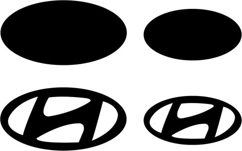 Pre-Cut Front & Rear Emblem Tint Compatible with Hyundai Ioniq-5 2022-2024 | Precision Cut Stretchable PPF Vinyl Overlay Cover Wrap Dark Smoke (Pack of 4) in Kuwait