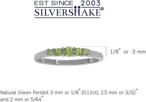 Silvershake 5 أحجار صغيرة جدًا على شكل دائري من الأحجار الكريمة مطلية بالذهب الأبيض أو مطلية بالذهب الأصفر 925 من الفضة الاسترليني مجوهرات خاتم رحلة قابلة للتكديس للنساء أو المراهقين in Kuwait