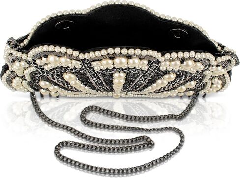 Mary Frances Seaside Beaded Crossbody Handbag Clutch with Shell Design and Pearl Accents Novelty Evening Purse, Multicolor in Saudi Arabia