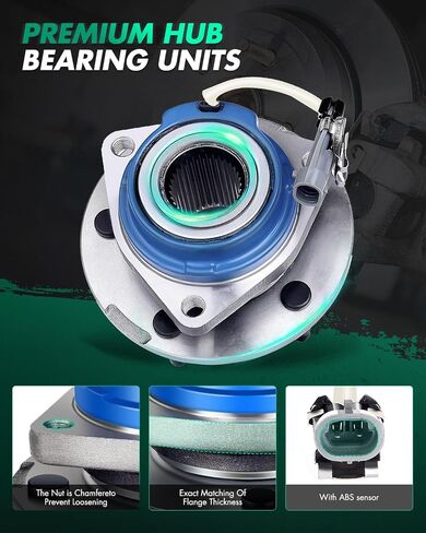SCITOO Wheel Hub Bearing 513121 for Buick Century Regal, for Chevrolet Impala, for Pontiac Grand Prix, for Cadillac DTS Wheel Bearing Assembly Front/Rear 5 Bolts W/ABS in Saudi Arabia