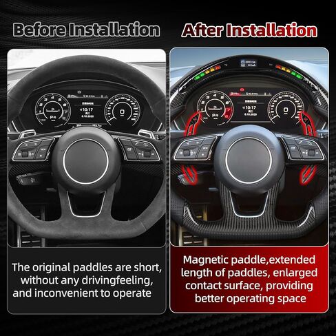 For Audi Magnetic Steering Wheel Paddle Shifter to B9 Series A1 A2 A3 A4 A5 A8 Q2 Q3 Q4 Q5 Q7 Q8 S1 S2 S3 S4 S5 SQ5 SQ7 SQ8 RS1 RS2 RS3 RS4 RS5 RSQ5 Carbon Fiber Paddle Shifter in Saudi Arabia