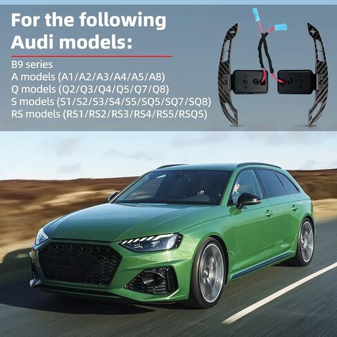 For Audi Magnetic Steering Wheel Paddle Shifter to B9 Series A1 A2 A3 A4 A5 A8 Q2 Q3 Q4 Q5 Q7 Q8 S1 S2 S3 S4 S5 SQ5 SQ7 SQ8 RS1 RS2 RS3 RS4 RS5 RSQ5 Carbon Fiber Paddle Shifter in Saudi Arabia