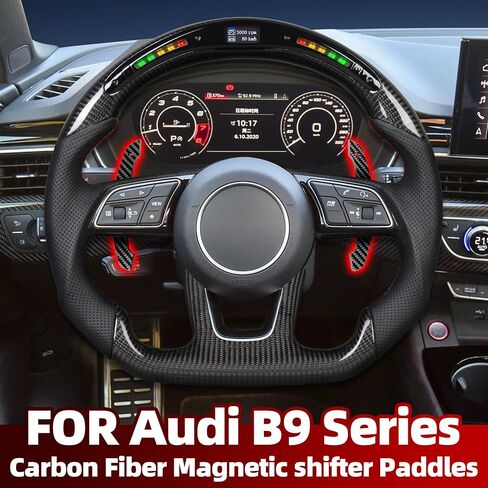 For Audi Magnetic Steering Wheel Paddle Shifter to B9 Series A1 A2 A3 A4 A5 A8 Q2 Q3 Q4 Q5 Q7 Q8 S1 S2 S3 S4 S5 SQ5 SQ7 SQ8 RS1 RS2 RS3 RS4 RS5 RSQ5 Carbon Fiber Paddle Shifter in Saudi Arabia