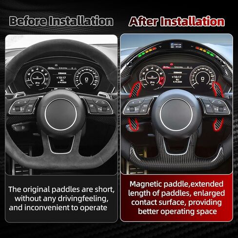 For Audi Magnetic Steering Wheel Paddle Shifter to B9 Series A1 A2 A3 A4 A5 A8 Q2 Q3 Q4 Q5 Q7 Q8 S1 S2 S3 S4 S5 SQ5 SQ7 SQ8 RS1 RS2 RS3 RS4 RS5 RSQ5 Carbon Fiber Paddle Shifter in Saudi Arabia