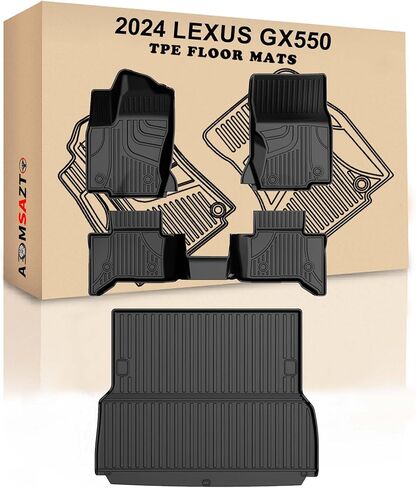 AOMSAZTO All Weather Floor Mats Compatible with 2020-2024 Kia Soul, Heavy Duty TPE All Weather Car Floor Mats, 1st & 2nd Row Full Set Rubber Floor Liners, Anti Skid Car Mats, Black in Kuwait