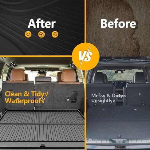 AOMSAZTO All Weather Floor Mats Compatible with 2020-2024 Kia Soul, Heavy Duty TPE All Weather Car Floor Mats, 1st & 2nd Row Full Set Rubber Floor Liners, Anti Skid Car Mats, Black in Kuwait