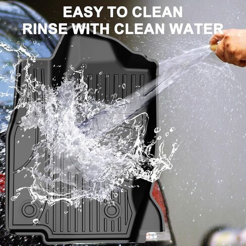 AOMSAZTO All Weather Floor Mats Compatible with 2020-2024 Kia Soul, Heavy Duty TPE All Weather Car Floor Mats, 1st & 2nd Row Full Set Rubber Floor Liners, Anti Skid Car Mats, Black in Kuwait