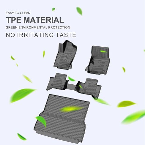 AOMSAZTO All Weather Floor Mats Compatible with 2020-2024 Kia Soul, Heavy Duty TPE All Weather Car Floor Mats, 1st & 2nd Row Full Set Rubber Floor Liners, Anti Skid Car Mats, Black in Kuwait