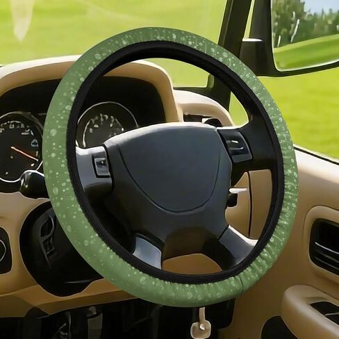 Golf Cart Steering Wheel Cover, Waterproof Sunproof Anti-Slip Thickened Cover for Farm Vehicle and Tractor, Washable (Machine/Hand Wash) 13-15 Inch Black in Kuwait