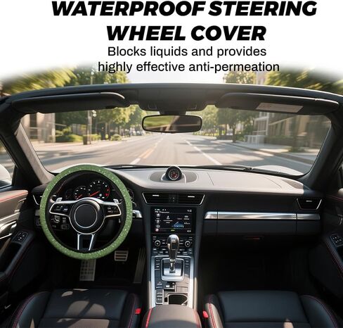 Golf Cart Steering Wheel Cover, Waterproof Sunproof Anti-Slip Thickened Cover for Farm Vehicle and Tractor, Washable (Machine/Hand Wash) 13-15 Inch Black in Kuwait