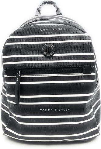 Tommy Hilfiger Women's Black Pink Striped Small Backpack Handbag Purse in Saudi Arabia