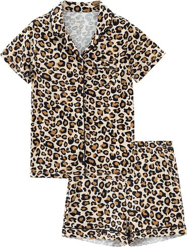 Women's Pajamas Set Family Matching Pj Short Sleeve Tops Shorts Pjs Button Down Sleepwear in Saudi Arabia