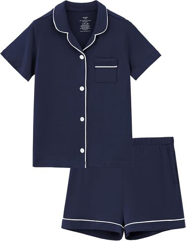 Women's Pajamas Set Family Matching Pj Short Sleeve Tops Shorts Pjs Button Down Sleepwear in Saudi Arabia