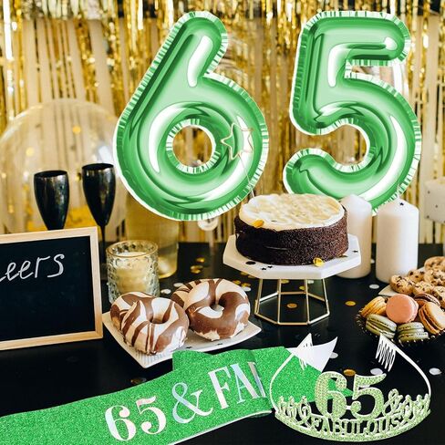 70th Birthday Decorations for Women, 70th Birthday Gifts Sash and Crown for Women Set, 70 & Fabulous Party Supplies, Green in Kuwait