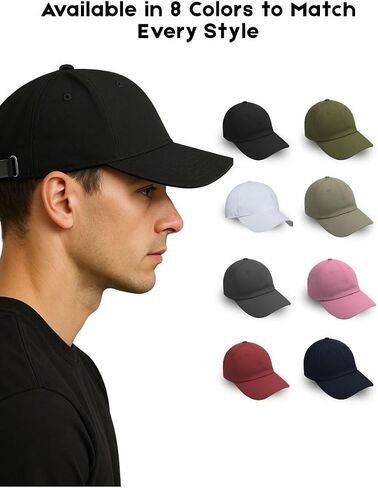 Solid Running Caps for Men, Baseball Sports Cap Unisex Adjustable Hat for Men and Women in Classic Colors in Kuwait