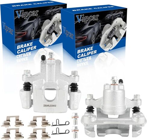 Rear Brake Caliper Set with Bracket–Compatible with 2002–2006 Toyota Camry,2005–2007 Avalon,2004–2008 Solara–Rear Driver & Passenger Side–Replaces 19-B2696, 19-B2697– 2-PC Disc Caliper Assembly in Saudi Arabia
