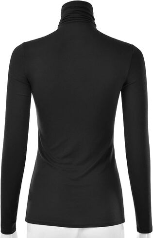 Women's Long Sleeve Turtleneck Light Weight Pullover Slim Fit T-Shirts Top (S-3XL) in Saudi Arabia