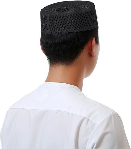 الأبيض عيد الصلاة الكوفي قبعة الرجال الصيف شبكة مصلاة للمسلمين أغطية الرأس قبعة الإسلامية قبعة الجمجمة قبعة كوفيا Topi قبعة الشمس عمامة in Kuwait