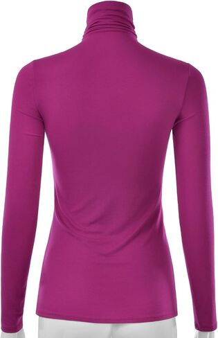 Women's Long Sleeve Turtleneck Light Weight Pullover Slim Fit T-Shirts Top (S-3XL) in Saudi Arabia