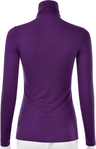 Women's Long Sleeve Turtleneck Light Weight Pullover Slim Fit T-Shirts Top (S-3XL) in Saudi Arabia