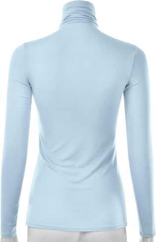 Women's Long Sleeve Turtleneck Light Weight Pullover Slim Fit T-Shirts Top (S-3XL) in Saudi Arabia