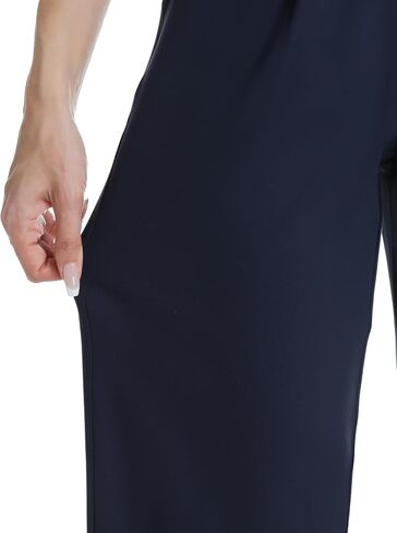 V VOCNI النساء اللباس السراويل واسعة الساق العمل السراويل عالية الخصر الأعمال عارضة بسط أنيق بنطلون مكتب بنطلون in Kuwait