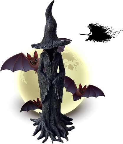 Cracker Barrel Witch Statue,Gothic Witch Statue,Resin Statue, Halloween Decorations Indoor Ornament Figurine (11.8in) in Saudi Arabia