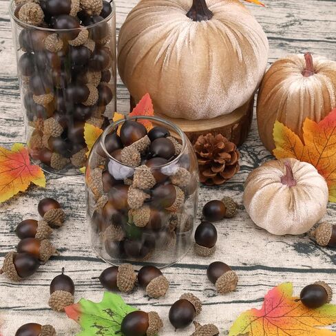 Gresorth 50pcs High Grade Artificial White Acorn Decoration Fake Acorns for Home Wedding Decor Vase Filler DIY Table Crafting Material in Kuwait