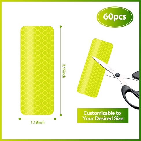 60 قطعة من الملصقات العاكسة، ملصق تحذيري عاكس للسلامة، ملصقات الدراجة، عاكسات صندوق البريد، ملصقات عاكسة للملابس، ملصقات خوذة عاكسة (أصفر) in Kuwait