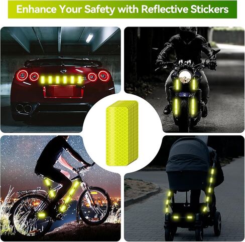 60 قطعة من الملصقات العاكسة، ملصق تحذيري عاكس للسلامة، ملصقات الدراجة، عاكسات صندوق البريد، ملصقات عاكسة للملابس، ملصقات خوذة عاكسة (أصفر) in Kuwait