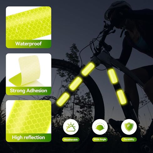 60 قطعة من الملصقات العاكسة، ملصق تحذيري عاكس للسلامة، ملصقات الدراجة، عاكسات صندوق البريد، ملصقات عاكسة للملابس، ملصقات خوذة عاكسة (أصفر) in Kuwait
