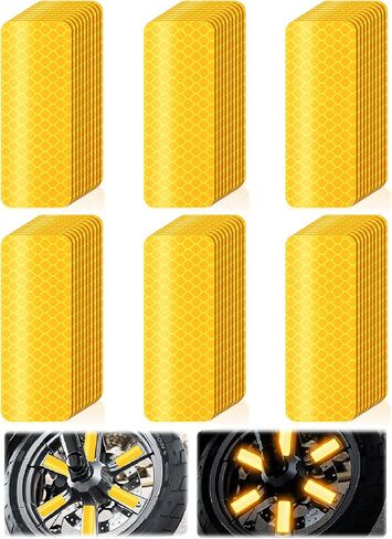 60 قطعة من الملصقات العاكسة، ملصق تحذيري عاكس للسلامة، ملصقات الدراجة، عاكسات صندوق البريد، ملصقات عاكسة للملابس، ملصقات خوذة عاكسة (أصفر) in Kuwait