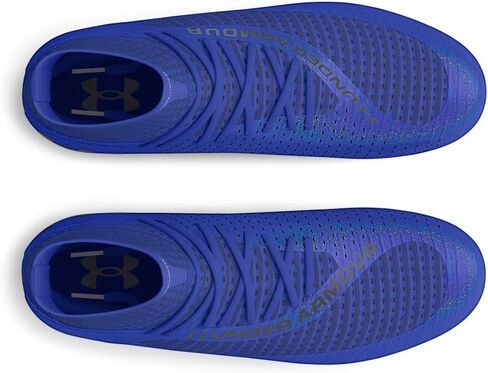 حذاء كرة القدم هايلايت 2 MC Knit للرجال من Under Armour - نعل داخلي من الفوم الفائق عالي الارتداد 8 باللون الأبيض والفضي المعدني in Saudi Arabia
