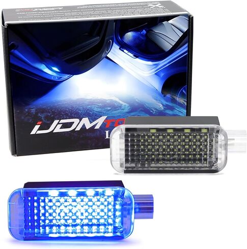 iJDMTOY عدسة شفافة لامعة باللون الأحمر LED للقدم، عتبة الباب، مصابيح جانبية/تحت الباب، صندوق القفازات أو مصابيح شحن صندوق السيارة، متوافقة مع Audi A1 A3 A4 A5 A6 A7 A8 Q3 Q4 Q5 Q7 Q8 in Saudi Arabia