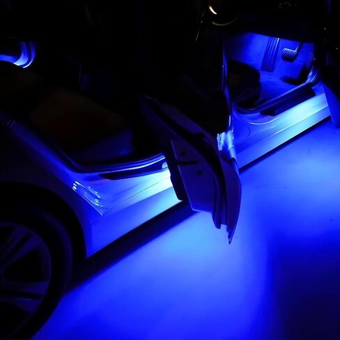 iJDMTOY عدسة شفافة لامعة باللون الأحمر LED للقدم، عتبة الباب، مصابيح جانبية/تحت الباب، صندوق القفازات أو مصابيح شحن صندوق السيارة، متوافقة مع Audi A1 A3 A4 A5 A6 A7 A8 Q3 Q4 Q5 Q7 Q8 in Saudi Arabia