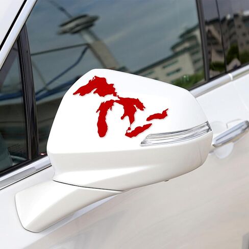 Great Lakes Michigan Car Sticker Decal, Universal Funny Vinyl Truck Sticker, Waterproof Vehicle Exterior Decoration Accessory for Bumpers, Windows, Laptops (White) in Saudi Arabia