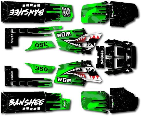 Green Savage Camo Racing Fender Graphics Kit fits Yamaha Banshee 350 Twin in Saudi Arabia