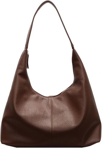 Hobo Bags for Women, PU Leather Slouchy Tote Handbag Soft Large Top Handle Crossbody Shoulder Purses with Zipper in Saudi Arabia