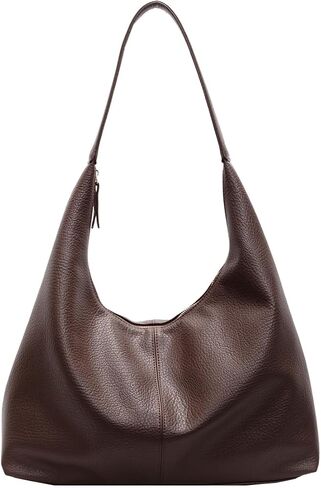 Hobo Bags for Women, PU Leather Slouchy Tote Handbag Soft Large Top Handle Crossbody Shoulder Purses with Zipper in Saudi Arabia