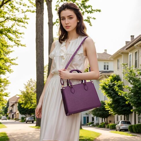 Qiyuer حقائب يد متوسطة للنساء محافظ جلدية نباتية مجموعة حقائب حمل مع محفظة مطابقة 2 قطعة in Kuwait