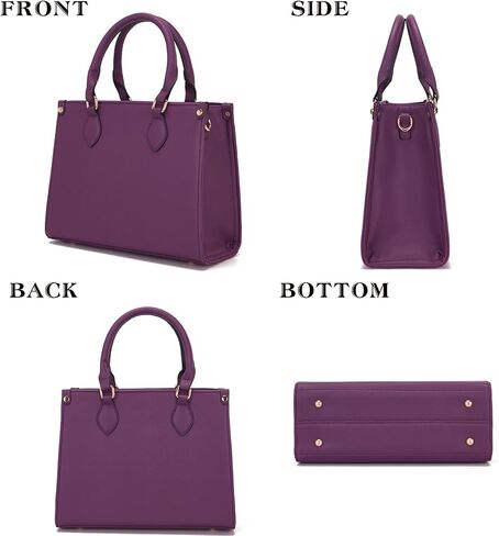 Qiyuer حقائب يد متوسطة للنساء محافظ جلدية نباتية مجموعة حقائب حمل مع محفظة مطابقة 2 قطعة in Kuwait