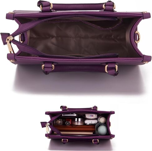 Qiyuer حقائب يد متوسطة للنساء محافظ جلدية نباتية مجموعة حقائب حمل مع محفظة مطابقة 2 قطعة in Kuwait