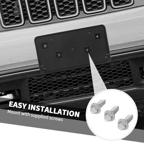 Jimen for Grand Cherokee License Plate Frame, Front Plate Mount Tag Holder Bracket Fit for Jeep Grand Cherokee 2017-2023 in Saudi Arabia