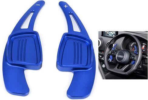 HIBEYO 2PCS/Pair for Audi TT Q7 R8 A6 S5 A4 B9 A5 Q2 S3 S4 TTS Q5 Q3 A6L 2018 2017 Sports Black CNC Billet Aluminum Steering Wheel Larger Paddle Shifter Extension Covers Replacement Paddle Shift in Saudi Arabia