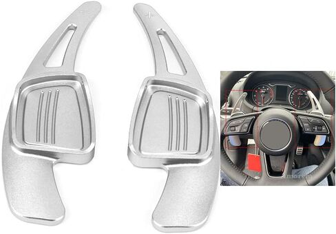 HIBEYO 2PCS/Pair for Audi TT Q7 R8 A6 S5 A4 B9 A5 Q2 S3 S4 TTS Q5 Q3 A6L 2018 2017 Sports Black CNC Billet Aluminum Steering Wheel Larger Paddle Shifter Extension Covers Replacement Paddle Shift in Saudi Arabia